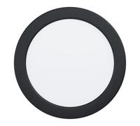 Eglo Alange Foco empotrable led, lámpara de techo redonda fabricada en metal y plástico negro y blanco, luz empotrable blanco cálido, diámetro de 16,6 cm
