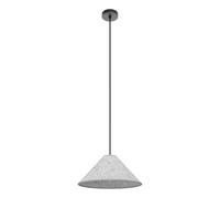 Eglo Alsager Lámpara colgante con 1 llama, adecuada para colocar encima de la mesa del comedor, fabricada en fieltro de color gris y metal en color negro, con portalámparas E27, Ø 41 cm
