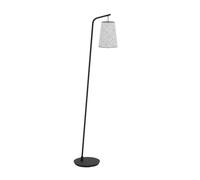 EGLO Alsager Lámpara de pie alta para el salón, adecuada para colocar en un rincón, fabricada en metal de color negro con pantalla de fieltro en color gris, portalámparas E27 y una altura de 170 cm