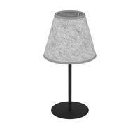 Eglo Alsager Lámpara para mesa y mesita de noche, para colocar en el salón y el dormitorio, fabricada en metal de color negro y fieltro en color gris, con un diseño japandi, portalámparas E27