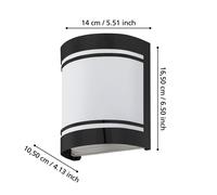 EGLO Aplique de exterior Cerno, negro