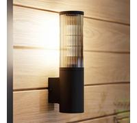 EGLO Salle Lámpara exterior, lámpara de pared para exteriores, iluminación de pared exterior de aluminio negro y plástico, lámpara exterior con casquillo E27, IP54