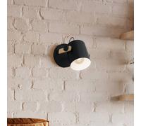 EGLO Aplique de pared Hornwood, Ø 17 cm, negro/marrón, acero