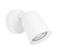 Eglo - Aplique de pared interior Camaldoli, lámpara de lectura con foco orientable, luminaria para salón y dormitorio, acero blanco, casquillo GU10