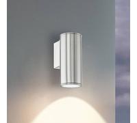 EGLO Aplique de pared LED Riga, acero inoxidable, altura 15 cm, acero inoxidable