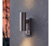 EGLO Aplique de pared Riga 5 de acero inoxidable, 21 cm, acero inoxidable, sensor de