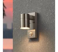 EGLO Aplique de pared Riga 5 en color acero inoxidable, 16 cm, sensor de acero
