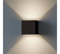 EGLO Aplique LED para exterior Calpino 3, negro, 10 cm de ancho, 2 luces.