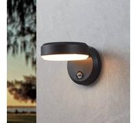 EGLO Aplique LED para exterior Fornaci, negra, 16 cm de ancho, con sensor