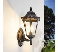 EGLO Aplique para exterior Navedo, negro/plata, altura 42 cm, sensor