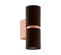 Eglo Aplique Passa GU10, 6.6 W, Marrón y Cromo, 60 x 3 x 28 cm