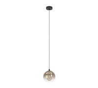 Eglo Ariscani 1 Lámpara colgante de 1 foco, para mesa de comedor, metal negro y cristal en cobre, casquillo E27, diámetro de 42,5 cm