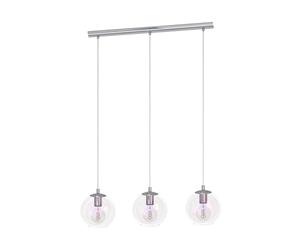 Eglo Ariscani 2 Lámpara de techo, 3 focos, lámpara colgante iridiscente, mesa de comedor multicolor, metal cromado y cristal, E27, diámetro de 76,5 cm