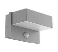 Eglo Azzinano Lámpara de pared led para exterior de 2 focos incl. detector de movimiento, lámpara de pared con sensor de metal plateado y plástico blanco, IP44