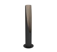 EGLO Barbotto Lámpara de mesa, iluminación indirecta, lámpara de salón de metal negro y madera de roble, lámpara decorativa con bombilla GU10, 40 cm, blanco cálido, certificado FSC