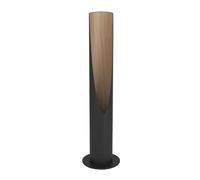 Eglo Barbotto Lámpara de mesa, iluminación indirecta, lámpara de salón de metal negro y madera de roble, lámpara decorativa con bombilla GU10, 40 cm, blanco cálido