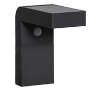 EGLO Barracconi Lámpara de pared led para exteriores, lámpara solar para uso exterior con sensor de movimiento y sensor crepuscular, lámpara solar de exterior de aluminio negro, IP44