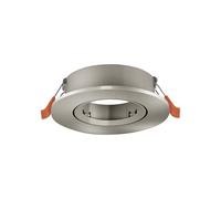 Eglo Barranco Foco de techo empotrable, orientable, redondo, sin bombilla, fabricado en plástico de color plateado, con casquillo GU10 y un diámetro de 9 cm