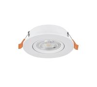 Eglo Barranco Foco LED de techo empotrable, con interruptor DIP, orientable, fabricado en plástico de color blanco, con luz blanca cálida y fría, bombilla GU10 y un diámetro de 9 cm