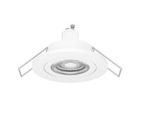 Eglo Barranco Foco LED de techo empotrable, ideal para el baño, fabricado en plástico de color blanco, con luz blanca cálida, bombilla GU10 y protección contra salpicaduras IP44