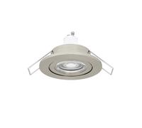 Eglo Barranco Foco LED de techo empotrable, ideal para el baño, fabricado en plástico de color plateado, con luz blanca cálida, bombilla GU10 y protección contra salpicaduras IP44