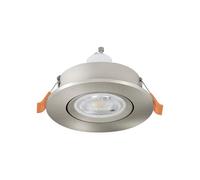 Eglo Barranco Foco LED de techo empotrable, ideal para el salón, orientable, fabricado en plástico de color plateado, con luz blanca neutra, bombilla GU10 y protección IP44