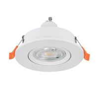 Eglo Barranco Foco LED de techo empotrable, ideal para el salón, orientable, fabricado en plástico de color blanco, con luz blanca cálida, bombilla GU10 y protección IP44