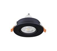 Eglo Barranco Foco LED de techo empotrable, ideal para el salón, orientable, fabricado en plástico de color negro, con luz blanca cálida, bombilla GU10 y protección IP44