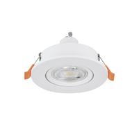 Eglo Barranco Foco LED de techo empotrable, ideal para el salón, orientable, fabricado en plástico de color blanco, con luz blanca neutra, bombilla GU10 y protección IP44