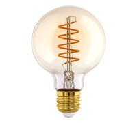 Eglo Bombilla esférica LED E27, regulable, diseño en espiral, 8 W (equivalente a 60 W), 806 lúmenes, blanco cálido, 2700 K, bombilla Edison pera G95, diámetro 9,5 cm