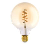 Eglo Bombilla esférica LED E27, regulable, diseño en espiral, 8 W (equivalente a 60 W), 806 lúmenes, blanco cálido, 2700 K, bombilla Edison pera G125, diámetro 12,5 cm