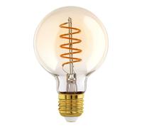 Eglo Bombilla esférica LED E27, regulable, diseño en espiral, 8 W (equivalente a 60 W), 806 lúmenes, blanco cálido, 2700 K, bombilla Edison pera G80, diámetro 8 cm