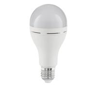 Eglo Bombilla LED E27 con luz de emergencia, recargable, sin electricidad, lámpara de emergencia, funciona con pilas, con gancho, para apagón y camping, 3000 K, blanco cálido