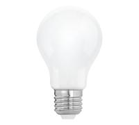 Eglo Bombilla LED E27 de vidrio esmerilado blanco, regulable, de bajo consumo y clase energética A, 7,2 W, 1521 lúmenes, luz blanca cálida, formato A60, 2700 Kelvin y diámetro de 6 cm