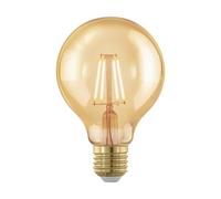 EGLO Bombilla LED E27 regulable, Golden Vintage, luz LED de iluminación retro, 4 vatios, equivalente a 30 vatios, 320 lúmenes, blanco cálido, 1700 Kelvin, bombilla Edison G80, diámetro 8 cm
