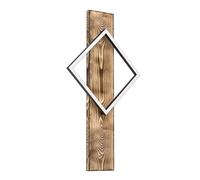 Eglo Boyal Lámpara de pared LED para interiores, con vigas madera, pasillo madera rústica y metal negro, foco certificado FSC, luz blanca cálida, 56 cm