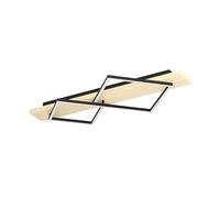 Eglo Boyal Lámpara de techo LED,2 focos, madera clara y metal negro