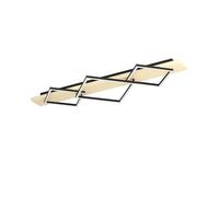 Eglo Boyal Lámpara de techo LED,3 focos, madera clara y metal negro