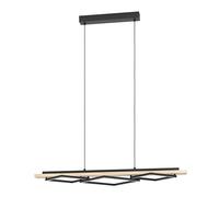 Eglo Boyal Lámpara de techo LED, 3 focos, madera clara y metal negro, certificado FSC, blanco cálido