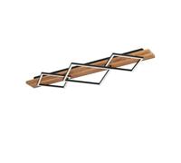 Eglo Boyal Lámpara de techo LED,3 focos, madera rústica y metal negro