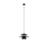 Eglo Brenda, Lámpara colgante, 1 foco, 32 cm de Diámetro, color níquel mate, negro, casquillo: E27, material: acero