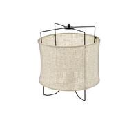 EGLO Bridekirk - Lámpara de mesa (1 foco, estilo vintage, natural, bohemio, higuera, acero negro y textil en colores naturales, con interruptor, casquillo E27)