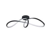 Eglo Calarossa-Z connect.z Lámpara de techo LED, ZigBee, control por voz de Alexa y aplicación, blanco cálido-blanco frío, RGB, metal, atenuable, color negro, 23 x 70,5 cm