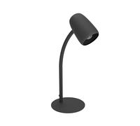 Eglo Carlo Lámpara de mesa con brazo flexible, ideal como para de escritorio, fabricada en metal de color negro y con casquillo E14