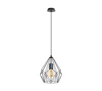 EGLO Carlton lámpara colgante, luminaria suspensión comedor | Lámpara colgante techo, acero negro, portalámparas E27, iluminación moderna