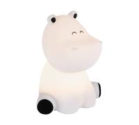 Eglo Castellino Lámpara LED de noche, con batería, diseño de hipopótamo, para habitación infantil, para niños, para cama de bebé, táctil, azul, blanco cálido, RGB