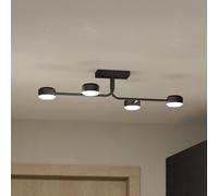 EGLO Clavellina Plafón LED, negro, 4 luces True