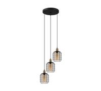 Eglo Colgante Luz Chisle, 3 lámpara colgante de llama, lámpara colgante