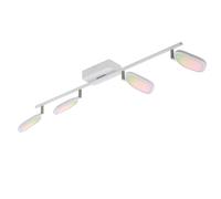 Eglo connect LED lámpara de techo Palombare-C, 4 luces, Smart Home, metal, aluminio y plástico blanco, focos RGB, luz ajustable (cálida, neutra, fría), regulable
