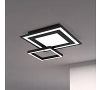 Eglo connect.z Smart Home panel LED Savatarila-Z, ZigBee, control de voz y de la aplicación, colores ajustables, lámpara de techo metálica negra